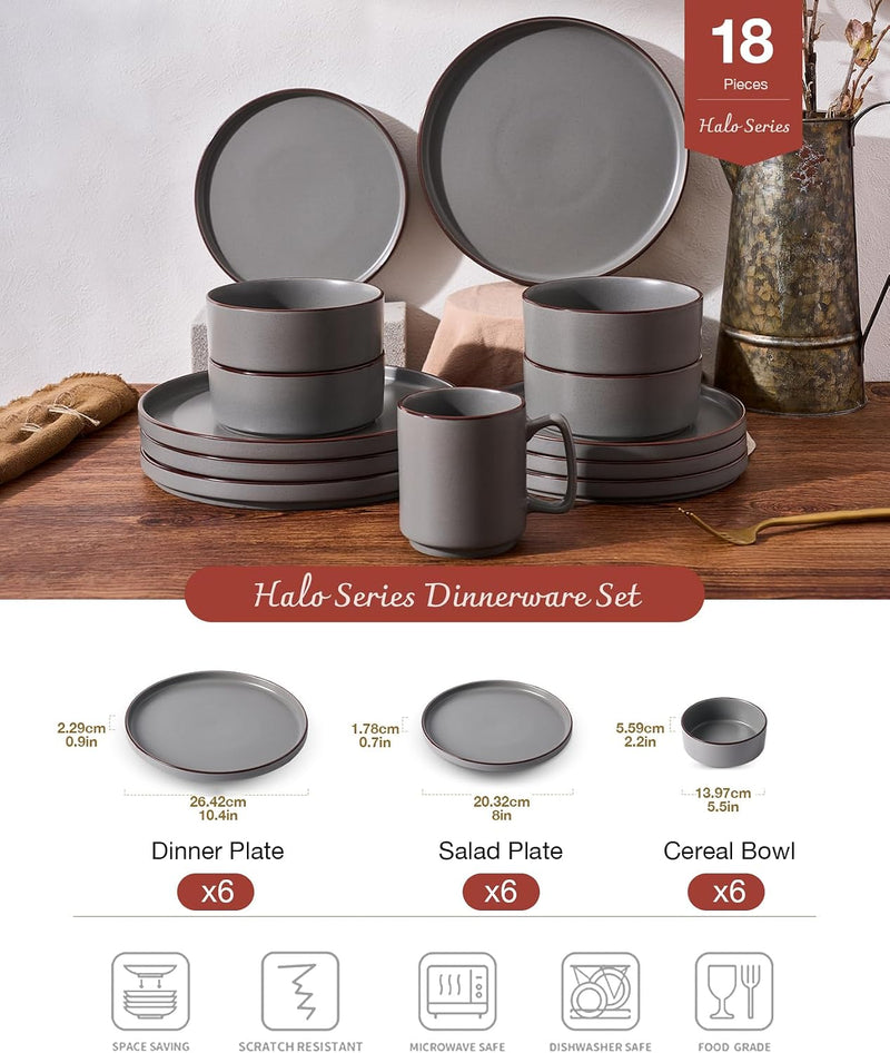 Halo Plates and Bowls Set 12 Pieces Dinner