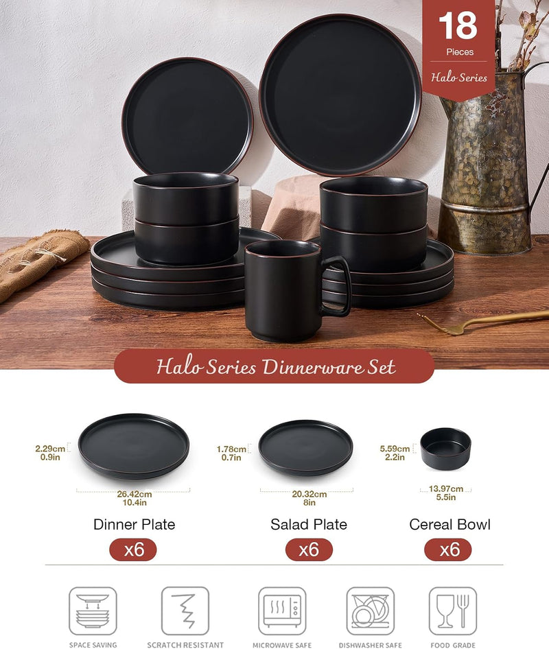 Halo Plates and Bowls Set 12 Pieces Dinner