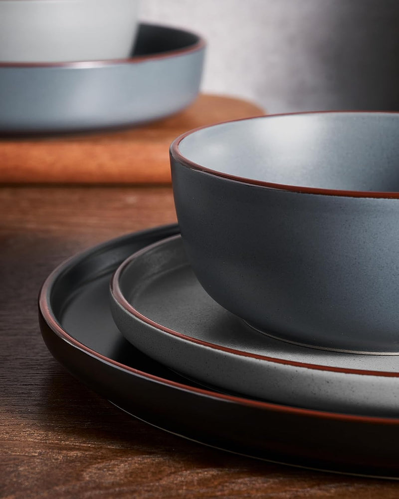 Halo Plates and Bowls Set 12 Pieces Dinner