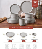 Halo Plates and Bowls Set 12 Pieces Dinner