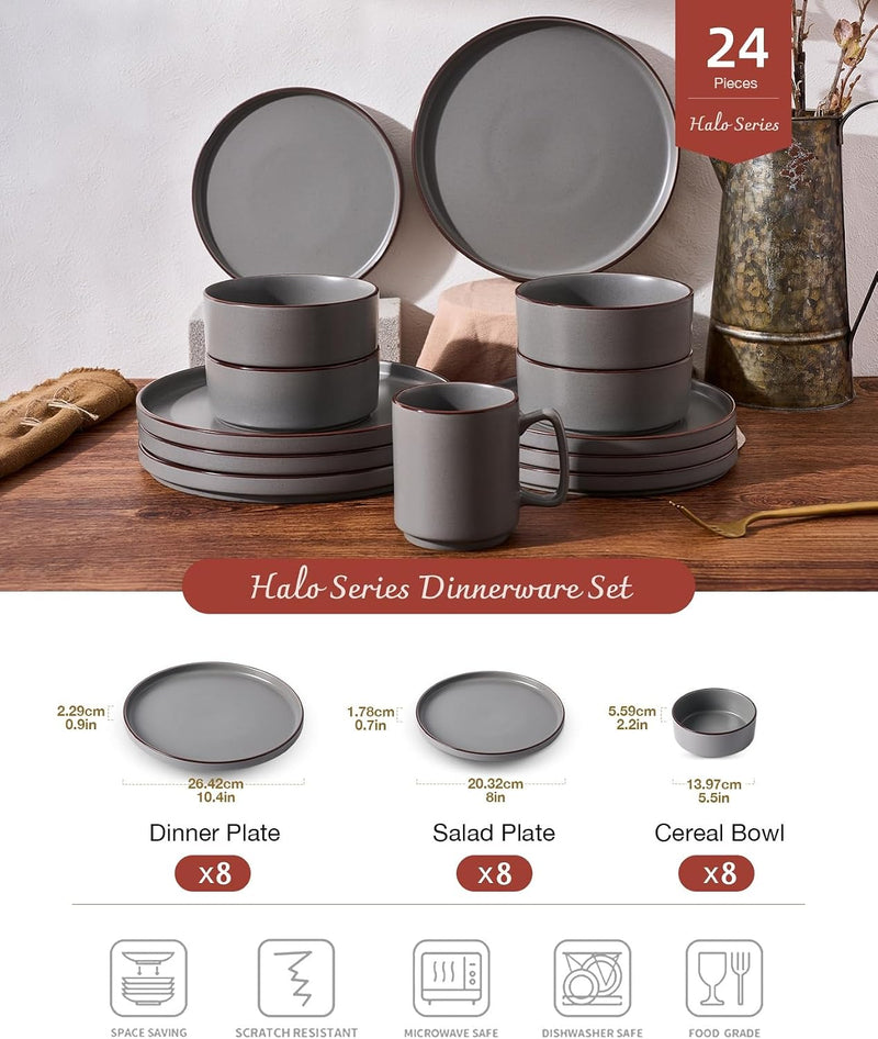 Halo Plates and Bowls Set 12 Pieces Dinner