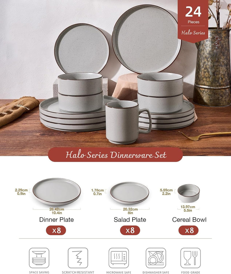 Halo Plates and Bowls Set 12 Pieces Dinner