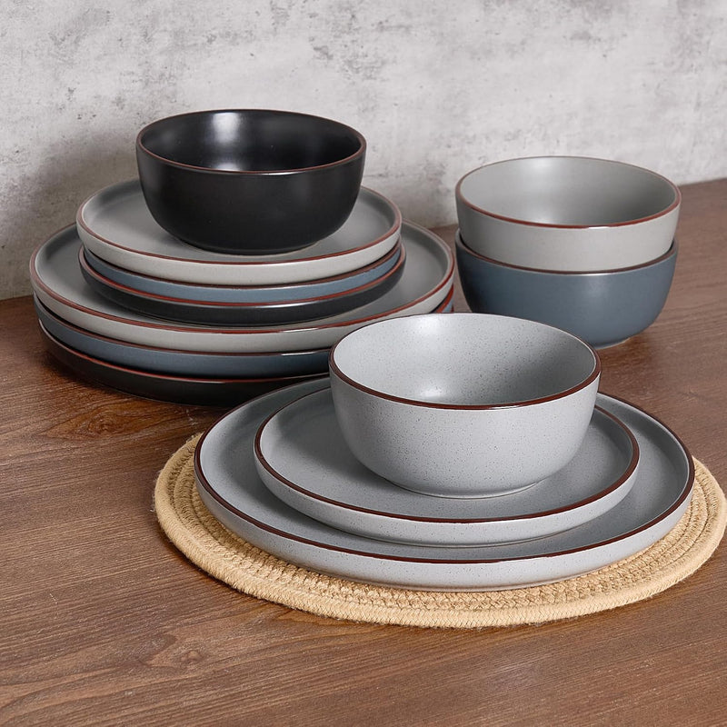 Halo Plates and Bowls Set 12 Pieces Dinner