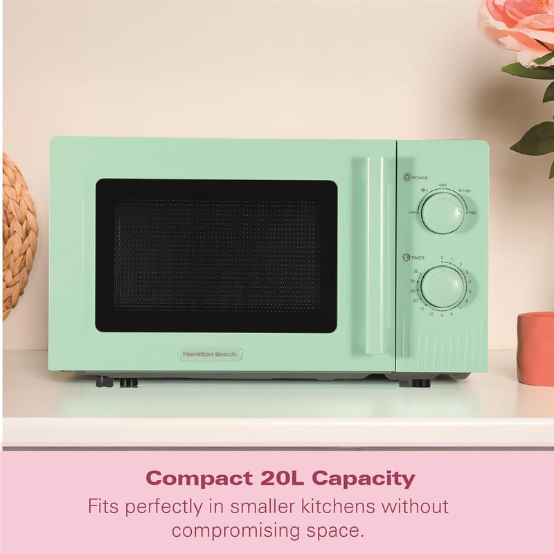 Microwave 20L Miami 800W Manual Dial Controls Quick