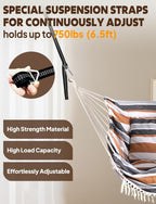 Hammock Chair Hanging Swing 2 Seat Cushions Included