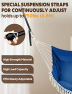Hammock Chair Hanging Swing 2 Seat Cushions Included