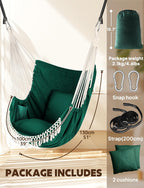Hammock Chair Hanging Swing 2 Seat Cushions Included