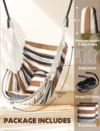 Hammock Chair Hanging Swing 2 Seat Cushions Included