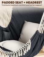 Hammock Chair Hanging Swing 2 Seat Cushions Included