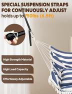 Hammock Chair Hanging Swing 2 Seat Cushions Included
