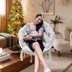 Hammock Chair with Cushion Handmade Macrame Swing Hanging
