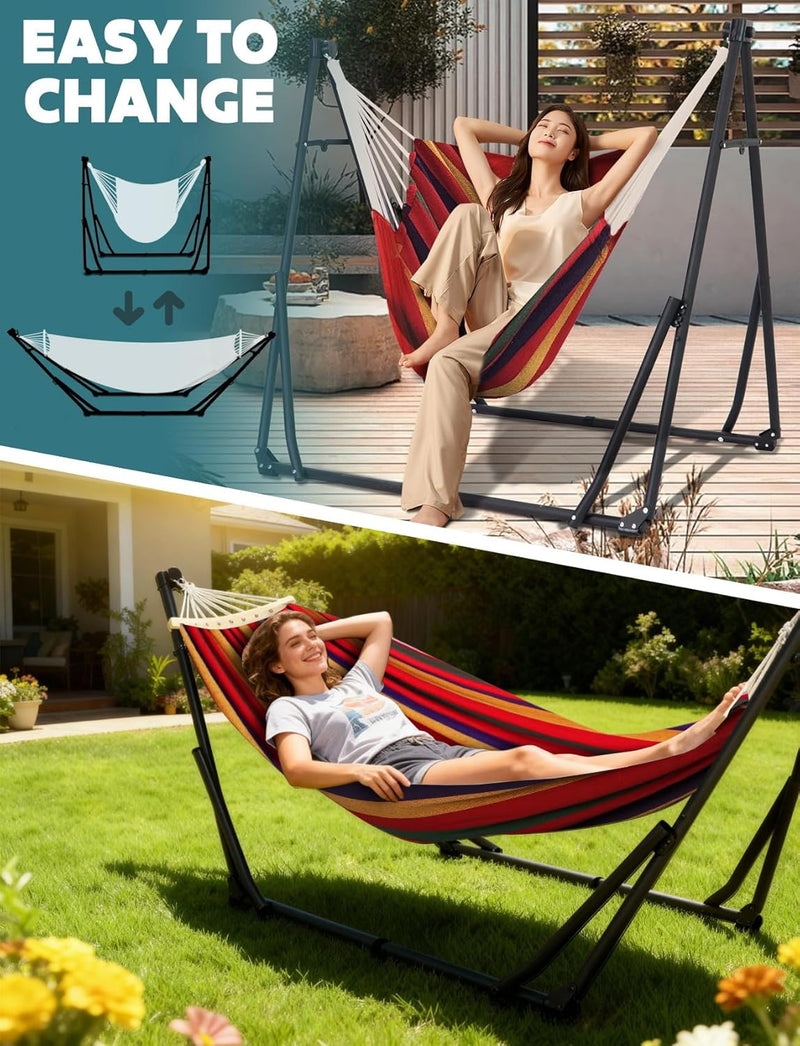 Hammock Hanging Chair with Foldable Portable Stand