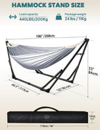 Hammock Hanging Chair with Foldable Stand Dual Use