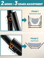 Hammock Hanging Chair with Foldable Stand Dual Use