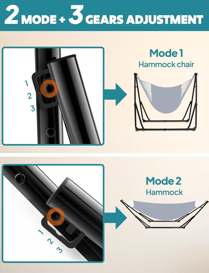 Hammock Hanging Chair with Foldable Portable Stand