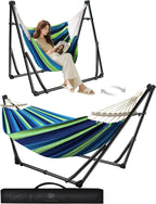 Hammock Hanging Chair with Foldable Stand Dual Use