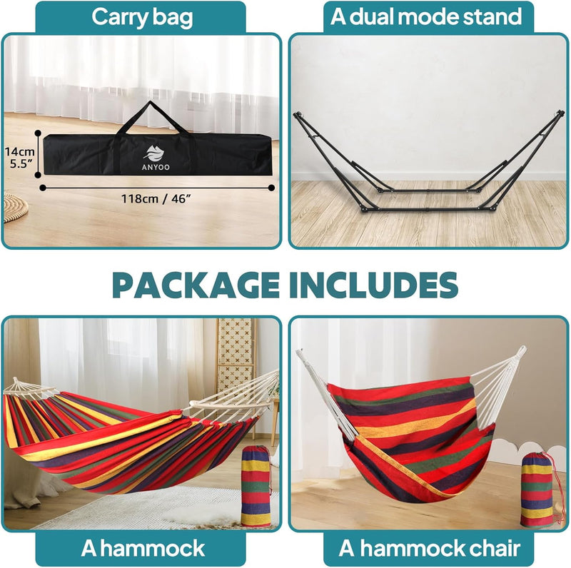 Hammock Hanging Chair with Foldable Portable Stand