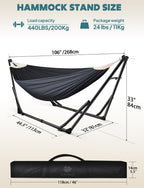 Hammock Hanging Chair with Foldable Stand Dual Use