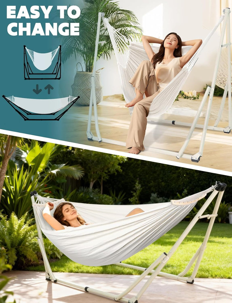 Hammock Hanging Chair with Foldable Portable Stand
