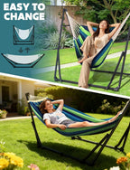 Hammock Hanging Chair with Foldable Stand Dual Use