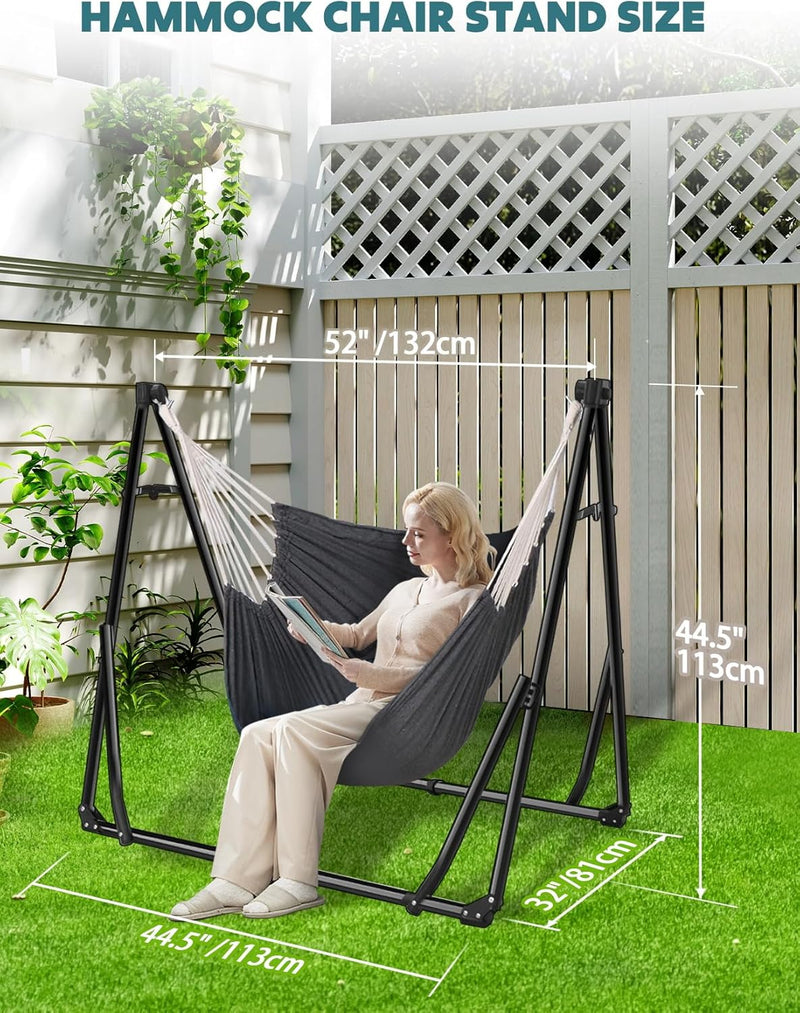 Hammock Hanging Chair with Foldable Portable Stand