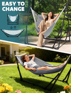 Hammock Hanging Chair with Foldable Stand Dual Use