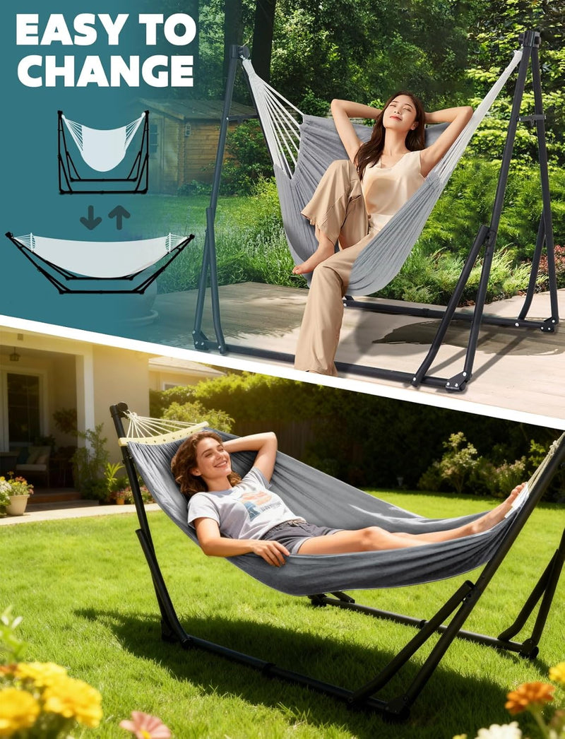 Hammock Hanging Chair with Foldable Portable Stand