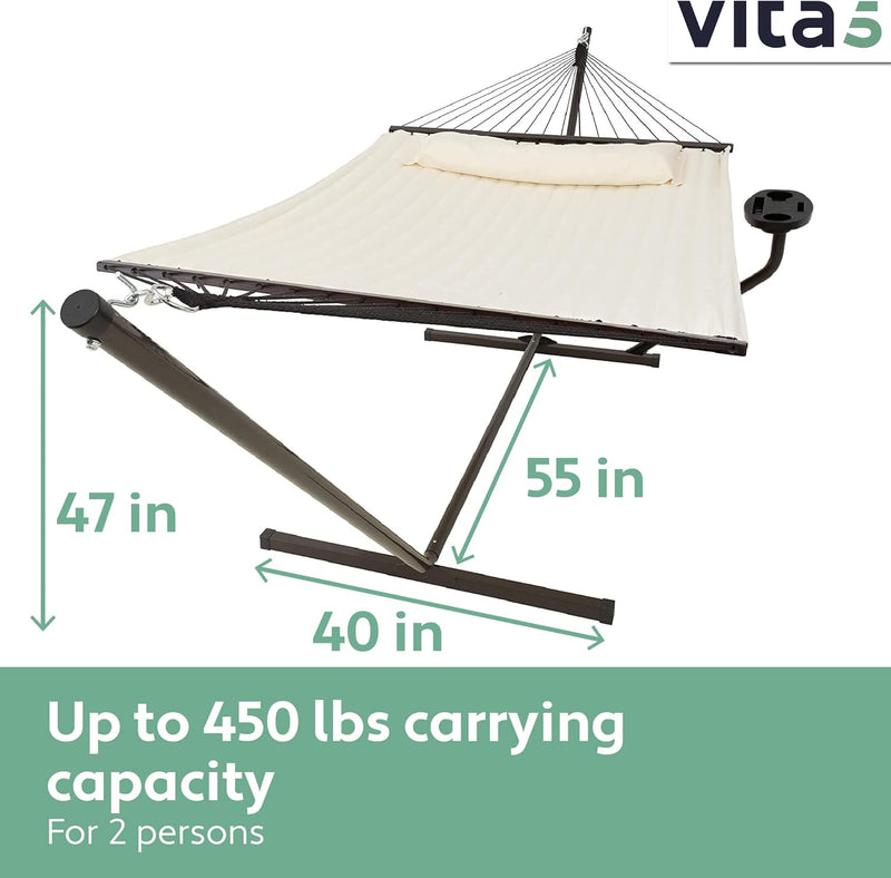 Double Hammock with Stand and Side Table 200