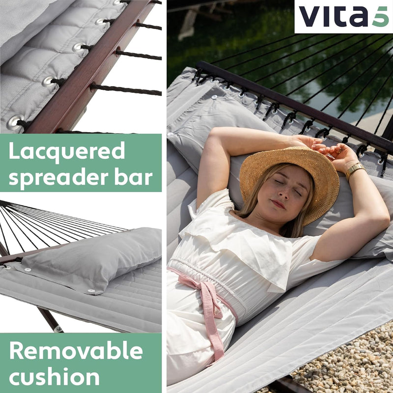 Double Hammock with Stand and Side Table 200