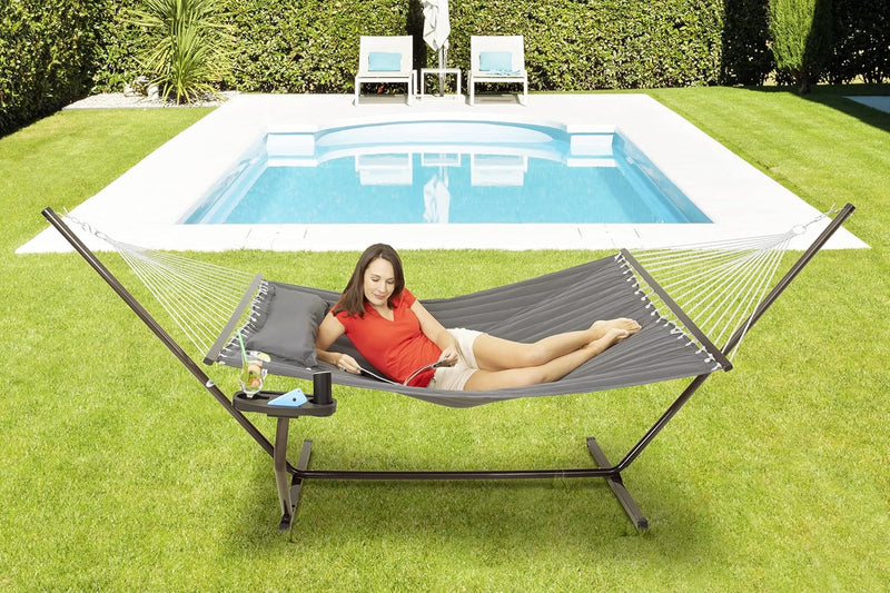 Double Hammock with Stand and Side Table 200