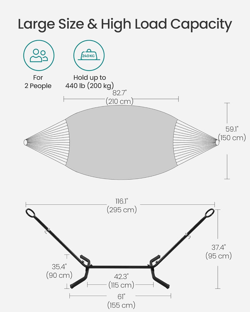 Portable Hammock with Stand 210 X 150CM
