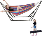 Hammock with Stand Foldable Steel Frabic Tension Adjustable
