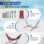 Hammock with Stand for Outside Stable Space Saving