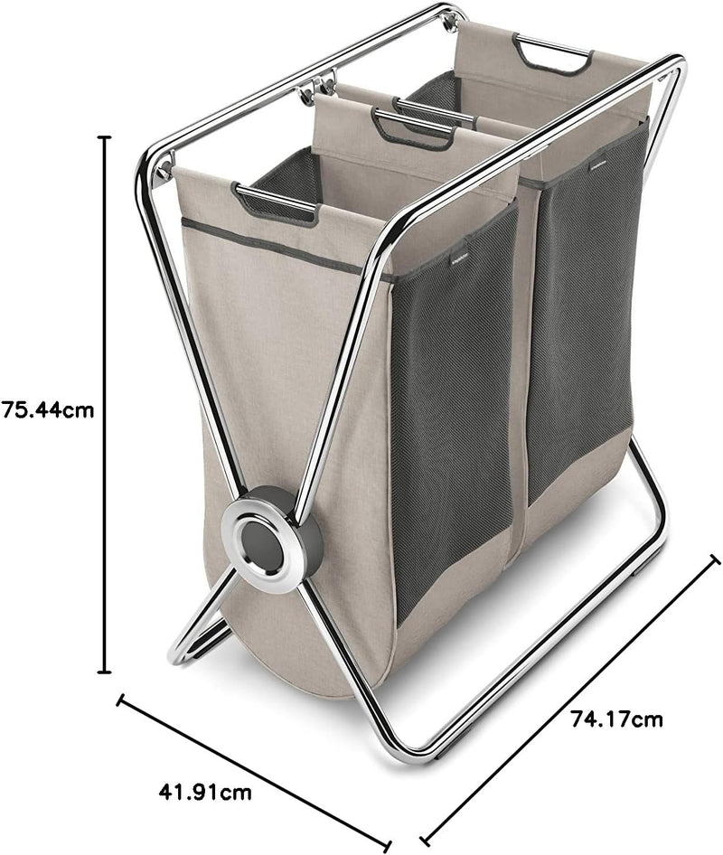 Hamper Double Compartment Laundry Basket for Bedroom Bathroom