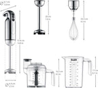 Hand Blender Set Handheld Stick with Chopping Bowl