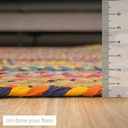Handmade Chindi Jute Braid Rag Rug Round Boho