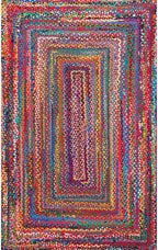Handmade Chindi Jute Braid Rag Rug Round Boho