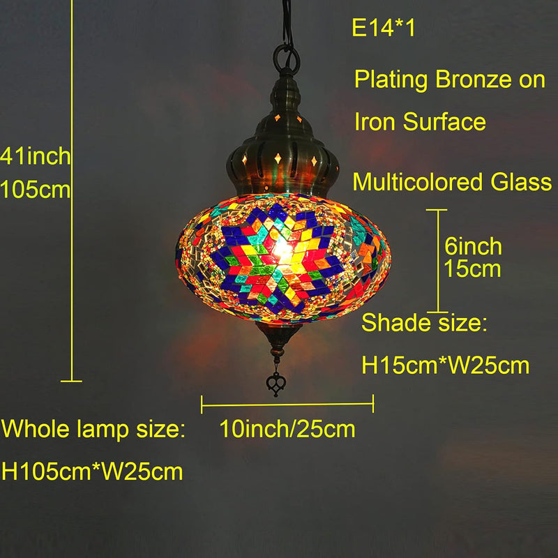 Hanging Ceiling Mosaic Lamp Light Chandelier Turkish Moroccan