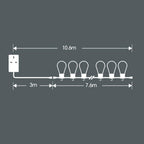 Hanging Connectable Festoon Lights 20 LED Bulbs 10.6