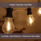 Hanging Connectable Festoon Lights 20 LED Bulbs 10.6