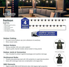 Hanging Connectable Festoon Lights 20 LED Bulbs 10.6