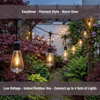 Hanging Connectable Festoon Lights 20 LED Bulbs 10.6