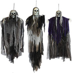 Hanging Halloween Skeleton Ghosts Decorations Grim Reapers (3 Pack)