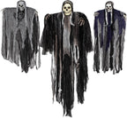 Hanging Halloween Skeleton Ghosts Decorations Grim Reapers (3 Pack)