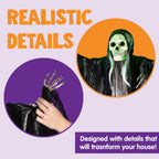 Hanging Halloween Skeleton Ghosts Decorations Grim Reapers (3 Pack)