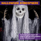 Hanging Halloween Skeleton Ghosts Decorations Grim Reapers (3 Pack)