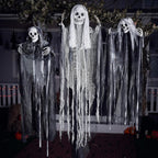 Hanging Halloween Skeleton Ghosts Decorations Grim Reapers (3 Pack)