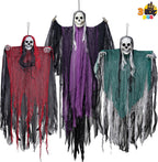 Hanging Halloween Skeleton Ghosts Decorations Grim Reapers (3 Pack)