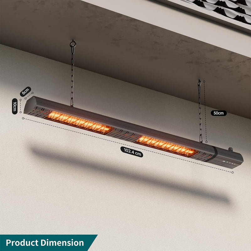 Hanging Patio Heater 3000W Ceiling Mounted Electric Infrared