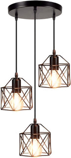 Hanging Pendant Lights Vintage 3-Lights Ceiling Lamp Industrial